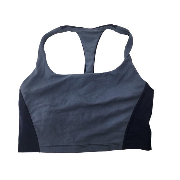 Athleta Transcend Blue Color Block Crop Sports Bra Small Cup A-C Size Small - Picture 1 of 3